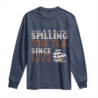 Spilling The Tea Since 1773 Long Sleeve Shirt Retro Usa Patriotic 4th of July Party - Wonder Print Shop
