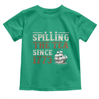 Spilling The Tea Since 1773 Toddler T Shirt Retro Usa Patriotic 4th of July Party - Wonder Print Shop