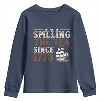 Spilling The Tea Since 1773 Youth Sweatshirt Retro Usa Patriotic 4th of July Party - Wonder Print Shop