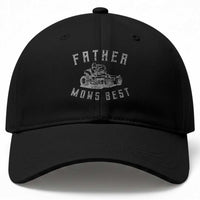 Father Mows Best Baseball Cap Funny Lawn Mowing Mower Dad Father’s Day