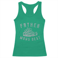 Father Mows Best Racerback Tank Top Funny Lawn Mowing Mower Dad Father’s Day