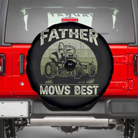 Father Mows Best Spare Tire Cover Lawn Mower Mowing Dad Retro Father's Day Gift