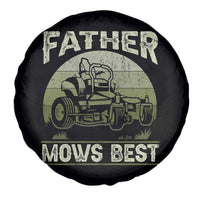 Father Mows Best Spare Tire Cover Lawn Mower Mowing Dad Retro Father's Day Gift