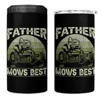 Father Mows Best 4 in 1 Can Cooler Tumbler Lawn Mower Mowing Dad Retro Father's Day Gift