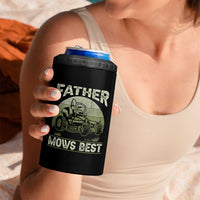 Father Mows Best 4 in 1 Can Cooler Tumbler Lawn Mower Mowing Dad Retro Father's Day Gift