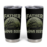 Father Mows Best Tumbler Cup Lawn Mower Mowing Dad Retro Father's Day Gift