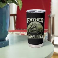 Father Mows Best Tumbler Cup Lawn Mower Mowing Dad Retro Father's Day Gift