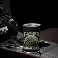 Father Mows Best Tumbler Cup Lawn Mower Mowing Dad Retro Father's Day Gift