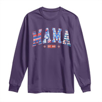 American Mama Est 2025 Long Sleeve Shirt 4th of July Pregnancy Reveal - Wonder Print Shop