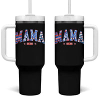 American Mama Est 2025 Tumbler With Handle 4th of July Pregnancy Reveal - Wonder Print Shop