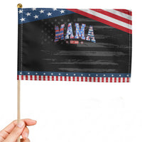American Mama Est 2025 Patriotic Handheld Flag 4th of July Pregnancy Reveal