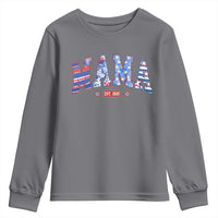 American Mama Est 2025 Youth Sweatshirt 4th of July Pregnancy Reveal - Wonder Print Shop