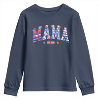 American Mama Est 2025 Youth Sweatshirt 4th of July Pregnancy Reveal - Wonder Print Shop