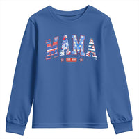 American Mama Est 2025 Youth Sweatshirt 4th of July Pregnancy Reveal - Wonder Print Shop