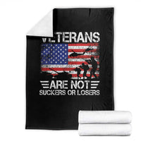 Veterans Are Not Suckers Or Losers Throw Blanket Veteran Vintage US Flag Protest