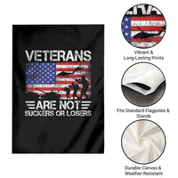 Veterans Are Not Suckers Or Losers Garden Flag Veteran Vintage US Flag Protest