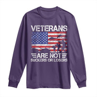 Veterans Are Not Suckers Or Losers Long Sleeve Shirt Veteran Vintage US Flag Protest