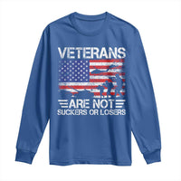 Veterans Are Not Suckers Or Losers Long Sleeve Shirt Veteran Vintage US Flag Protest