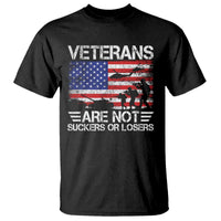 Veterans Are Not Suckers Or Losers T Shirt Veteran Vintage US Flag Protest