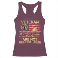 Veterans Are Not Suckers Or Losers Racerback Tank Top Vintage Old 1776 Vintage Flag We The People Veteran Patriotic