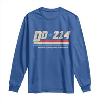 DD-214 Long Sleeve Shirt Armed Forces Military Alumni Vintage Veteran - Wonder Print Shop