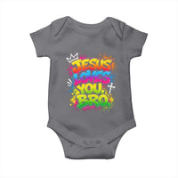 Jesus Loves You Bro Christian Believer Faith Baby Onesie Dripping Graffiti Rap God Religious Graphic