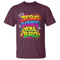 Jesus Loves You Bro Christian Believer Faith T Shirt Dripping Graffiti Rap God Religious Graphic