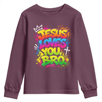 Jesus Loves You Bro Christian Believer Faith Youth Sweatshirt Dripping Graffiti Rap God Religious Graphic