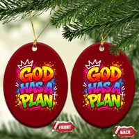 God Has A Plan Ceramic Ornament Graffiti Rap Christian Faith Graphic