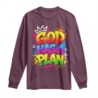 God Has A Plan Long Sleeve Shirt Graffiti Rap Christian Faith Graphic