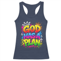 God Has A Plan Racerback Tank Top Graffiti Rap Christian Faith Graphic