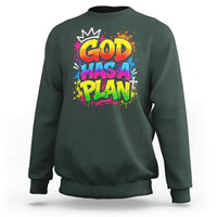God Has A Plan Sweatshirt Graffiti Rap Christian Faith Graphic