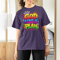God Has A Plan T Shirt For Women Graffiti Rap Christian Faith Graphic