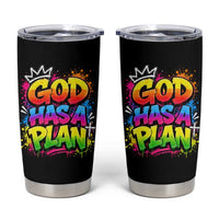 God Has A Plan Tumbler Cup Graffiti Rap Christian Faith Graphic