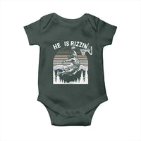 Funny Jesus Basketball Baby Onesie He Is Rizzin Retro Y2K Playing Basketball
