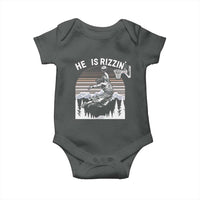 Funny Jesus Basketball Baby Onesie He Is Rizzin Retro Y2K Playing Basketball