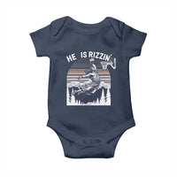 Funny Jesus Basketball Baby Onesie He Is Rizzin Retro Y2K Playing Basketball