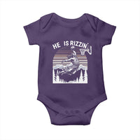 Funny Jesus Basketball Baby Onesie He Is Rizzin Retro Y2K Playing Basketball