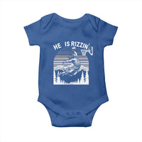 Funny Jesus Basketball Baby Onesie He Is Rizzin Retro Y2K Playing Basketball