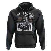 Funny Jesus Basketball Hoodie He Is Rizzin Retro Y2K Playing Basketball