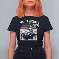 Funny Jesus Basketball T Shirt For Women He Is Rizzin Retro Y2K Playing Basketball - Wonder Print Shop