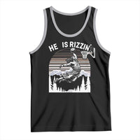 Funny Jesus Basketball Tank Top He Is Rizzin Retro Y2K Playing Basketball