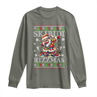 Skibidi Rizzmas Christmas Long Sleeve Shirt Rizz Santa Claus Funny Xmas Gen Alpha