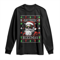 Skibidi Rizzmas Christmas Long Sleeve Shirt Rizz Santa Claus Funny Xmas Gen Alpha Ugly Christmas