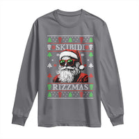 Skibidi Rizzmas Christmas Long Sleeve Shirt Rizz Santa Claus Funny Xmas Gen Alpha Ugly Christmas