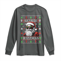 Skibidi Rizzmas Christmas Long Sleeve Shirt Rizz Santa Claus Funny Xmas Gen Alpha Ugly Christmas