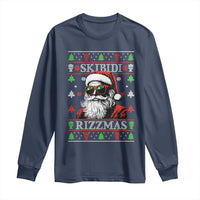 Skibidi Rizzmas Christmas Long Sleeve Shirt Rizz Santa Claus Funny Xmas Gen Alpha Ugly Christmas