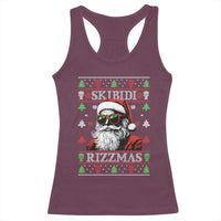 Skibidi Rizzmas Christmas Racerback Tank Top Rizz Santa Claus Funny Xmas Gen Alpha Ugly Christmas