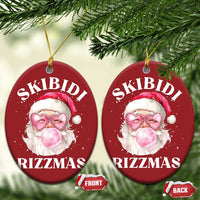Skibidi Rizzmas Xmas Christmas Ornament Rizz Santa Pink Bubble Gum Funny Xmas Gen Alpha Girl Kids - Wonder Print Shop