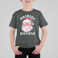 Skibidi Rizzmas Christmas T Shirt For Kid Rizz Santa Pink Bubble Gum Funny Xmas Gen Alpha Girl Kids - Wonder Print Shop